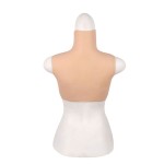 Buste faux seins silicone, col haut, bonnet F