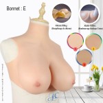 Buste poitrine volumineuse en silicone, col haut