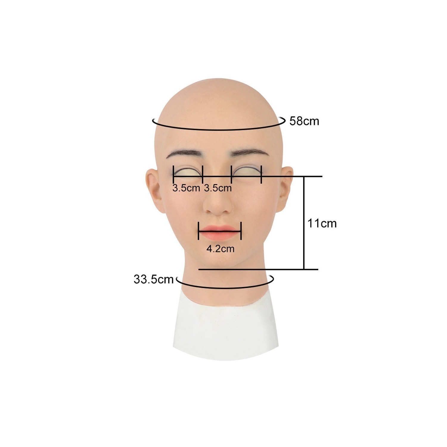 Masque réaliste en silicone, tête pleine