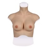 Buste faux seins new design, en silicone, col haut