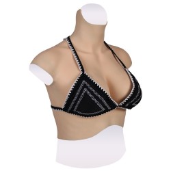 Buste faux seins new design, en silicone, col haut