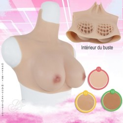 Buste faux seins, col haut, Bonnet C