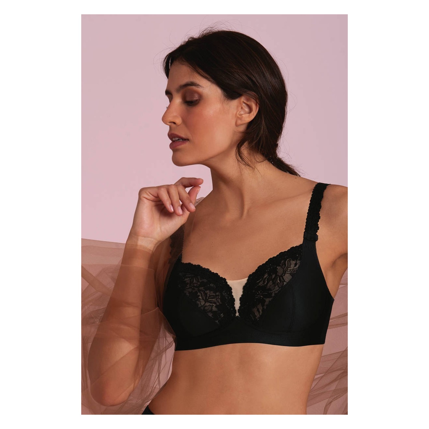 Soutien-gorge pour prothèses, broderie romantique