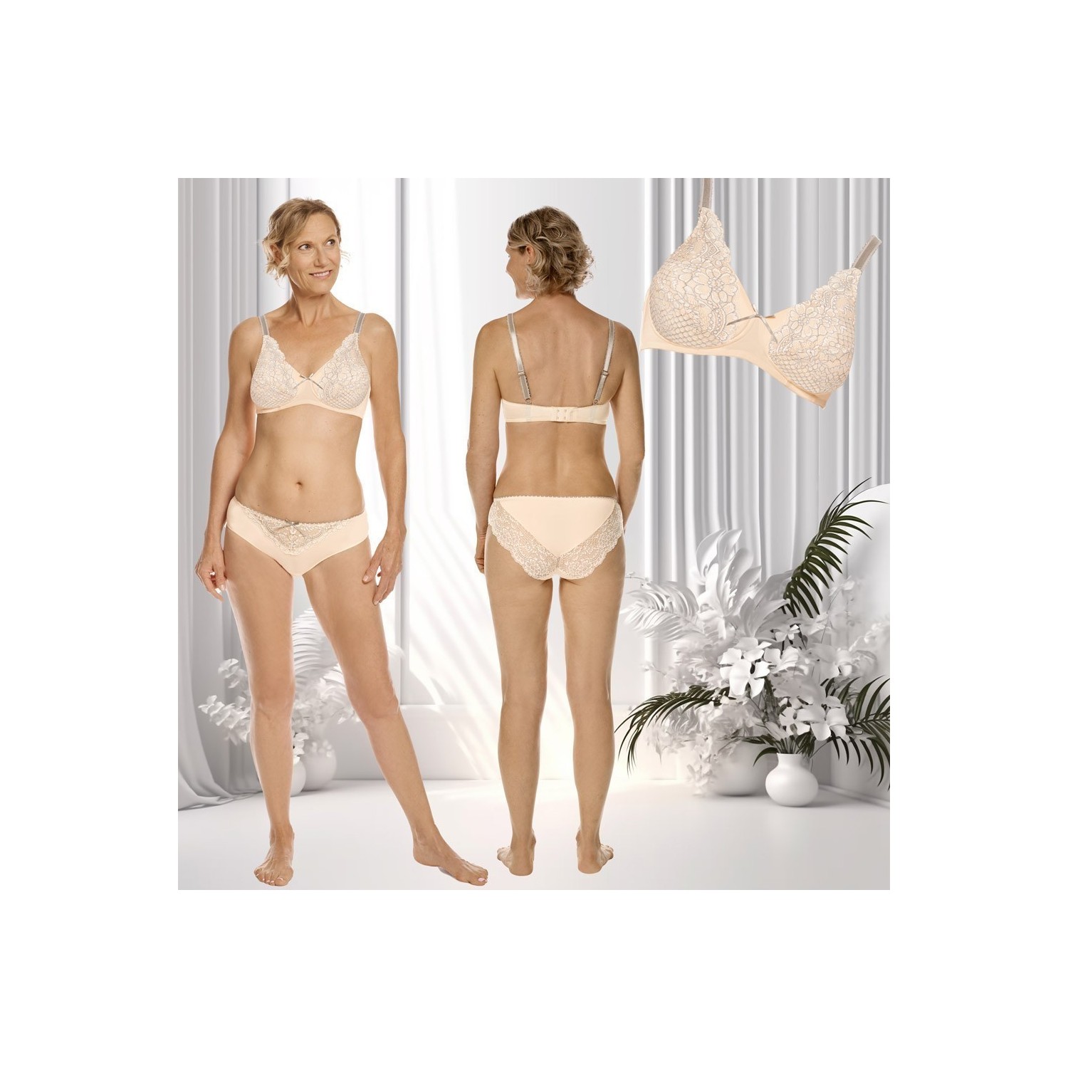 Ensemble lingerie 2 pièces, paddé sans armatures, pour prothèses (135239),Ensemble lingerie 2 pièces, paddé sans armatures, pour