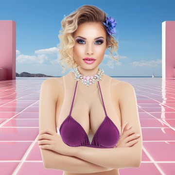 Buste faux seins style brassière, 100% silicone